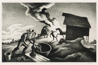 THOMAS HART BENTON Fire in Barnyard.